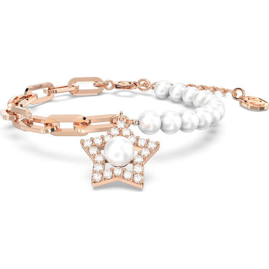 Swarovski - Stella Armband Kristallperlen, Stern, Weiß, Roségold-Legierungsschicht - CRYSTAL UNTERBERGER