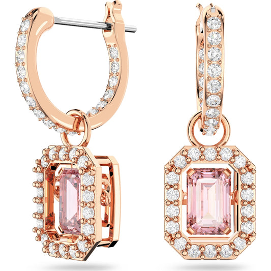 Millenia Drop-Ohrhänger Oktagon-Schliff, Rosa, Roségold-Legierungsschicht - CRYSTAL UNTERBERGER