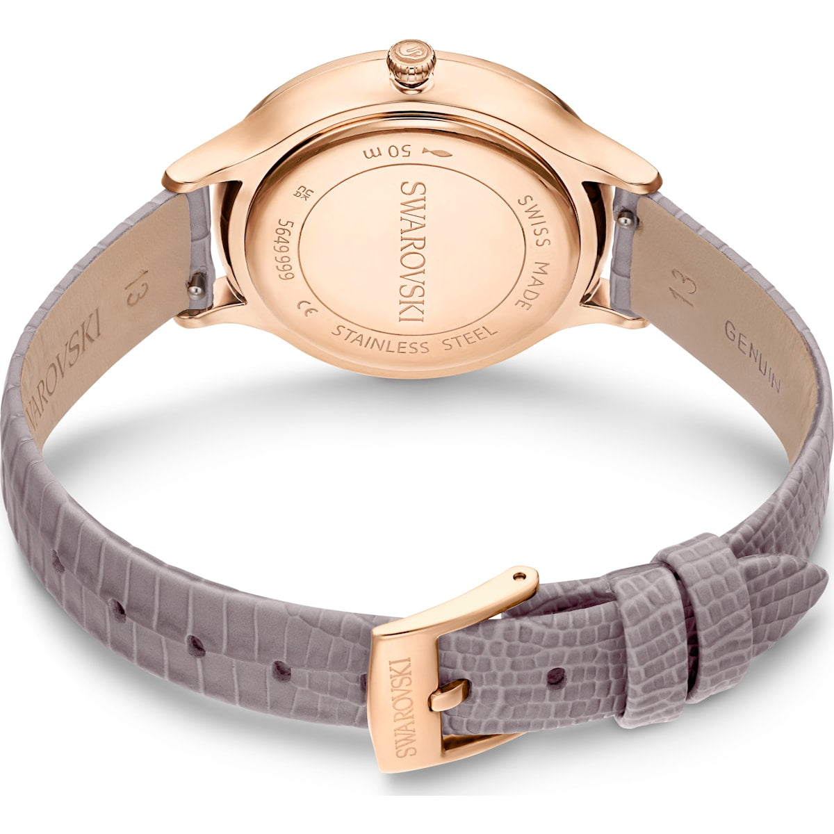 Octea Nova Uhr Schweizer Produktion, Lederarmband, Beige, Roségoldfarbenes Finish - CRYSTAL UNTERBERGER