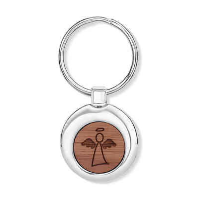 CRYSTALP - wood angel key ring  57mm - CRYSTAL UNTERBERGER