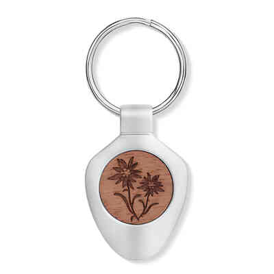 CRYSTALP - edelweiss flower key ring  67mm - CRYSTAL UNTERBERGER