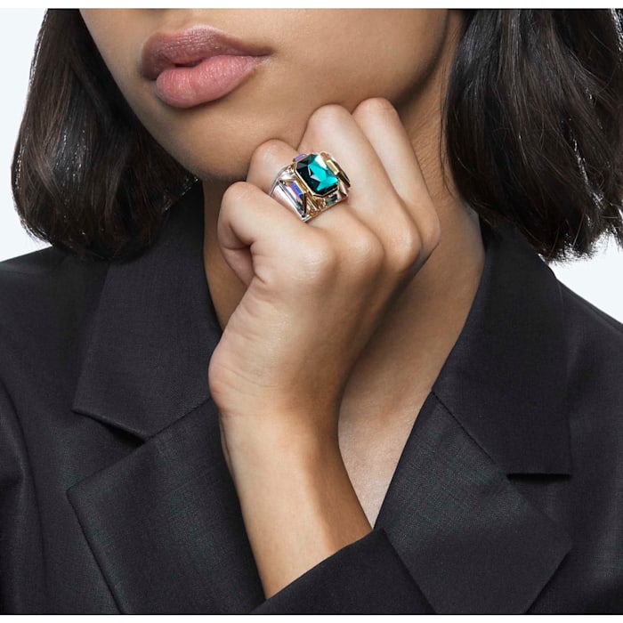 Swarovski - Chroma Cocktail Ring Grün, Goldlegierungsschicht - CRYSTAL UNTERBERGER