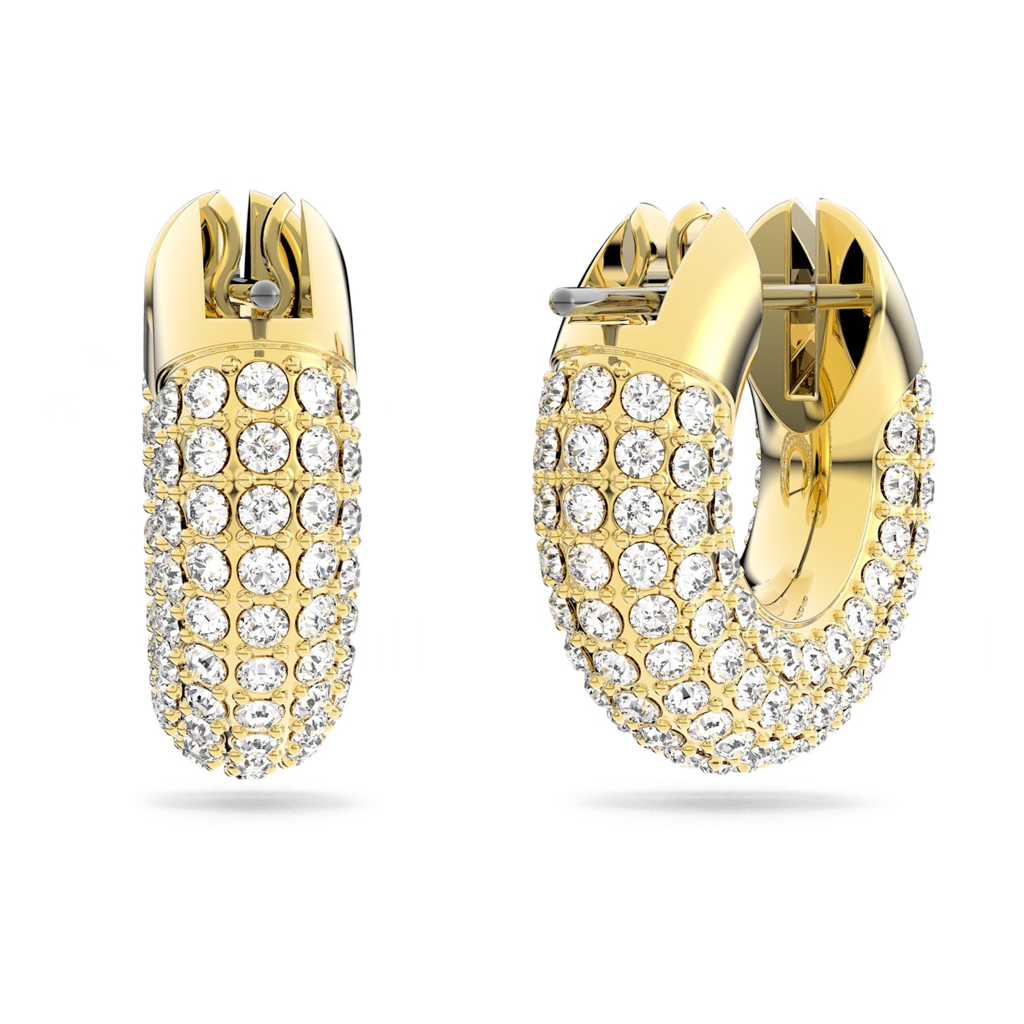 Swarovski - Dextera Kreolen, Pave, Weiß, Goldlegierungsschicht - CRYSTAL UNTERBERGER
