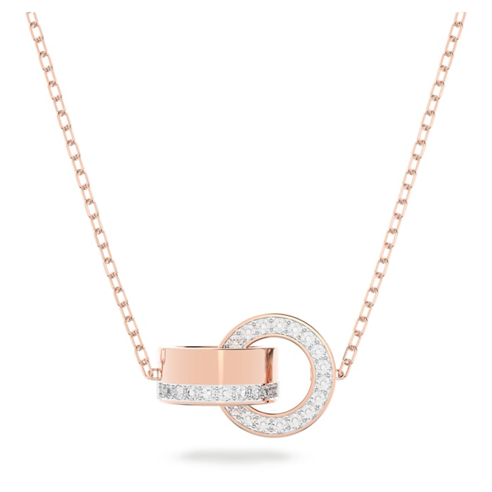 Swarovski - Hollow Anhänger Verflochtene Ringe, Klein, Weiß, Rhodiniert - CRYSTAL UNTERBERGER