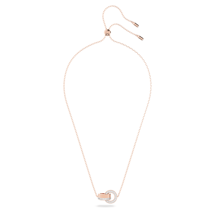 Swarovski - Hollow Anhänger Verflochtene Ringe, Klein, Weiß, Rhodiniert - CRYSTAL UNTERBERGER