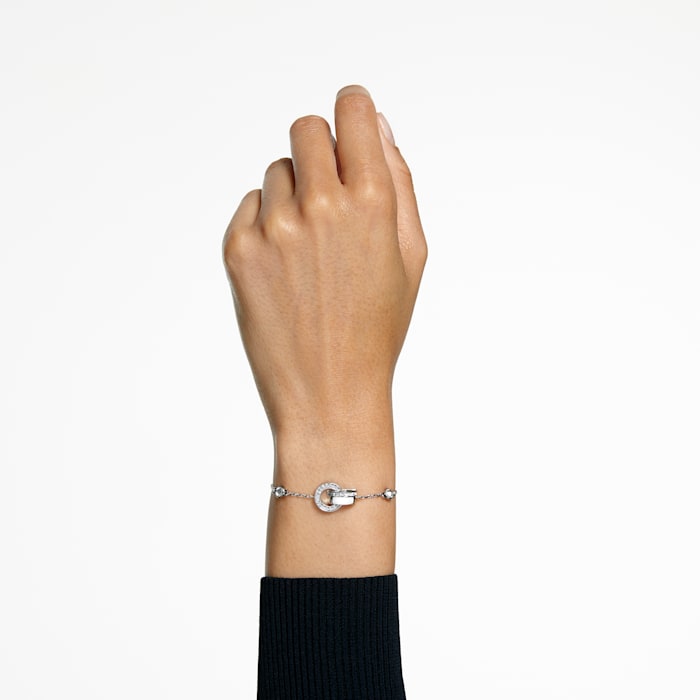 Bracciale vuoto bianco, placcatura rodio 