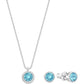 Swarovski - Flirt Set, Blau, Rhodiniert - CRYSTAL UNTERBERGER
