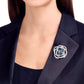 Swarovski - Barret Brosche, Blau, Rhodiniert - CRYSTAL UNTERBERGER
