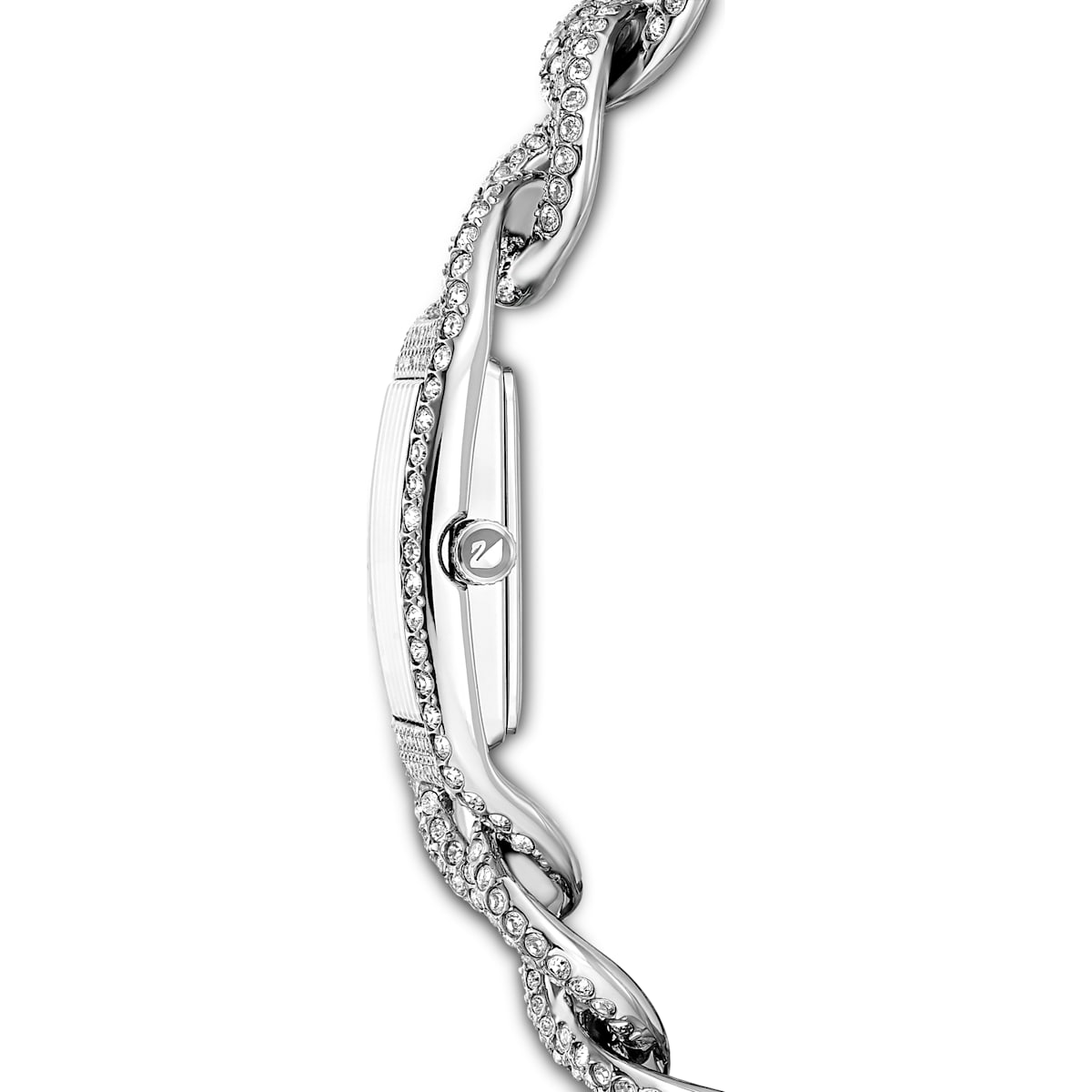 Swarovski - Cocktail Uhr, Voll-Pave, Metallarmband, Silberfarben, Edelstahl - CRYSTAL UNTERBERGER