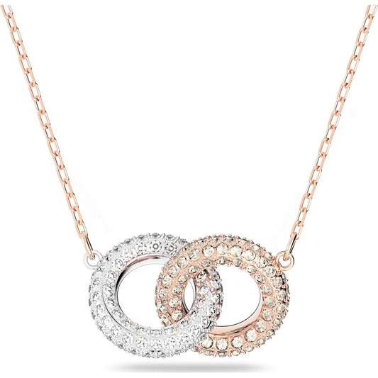 STONE:NECKLACE DOUBLE SILK/CRY/ROS