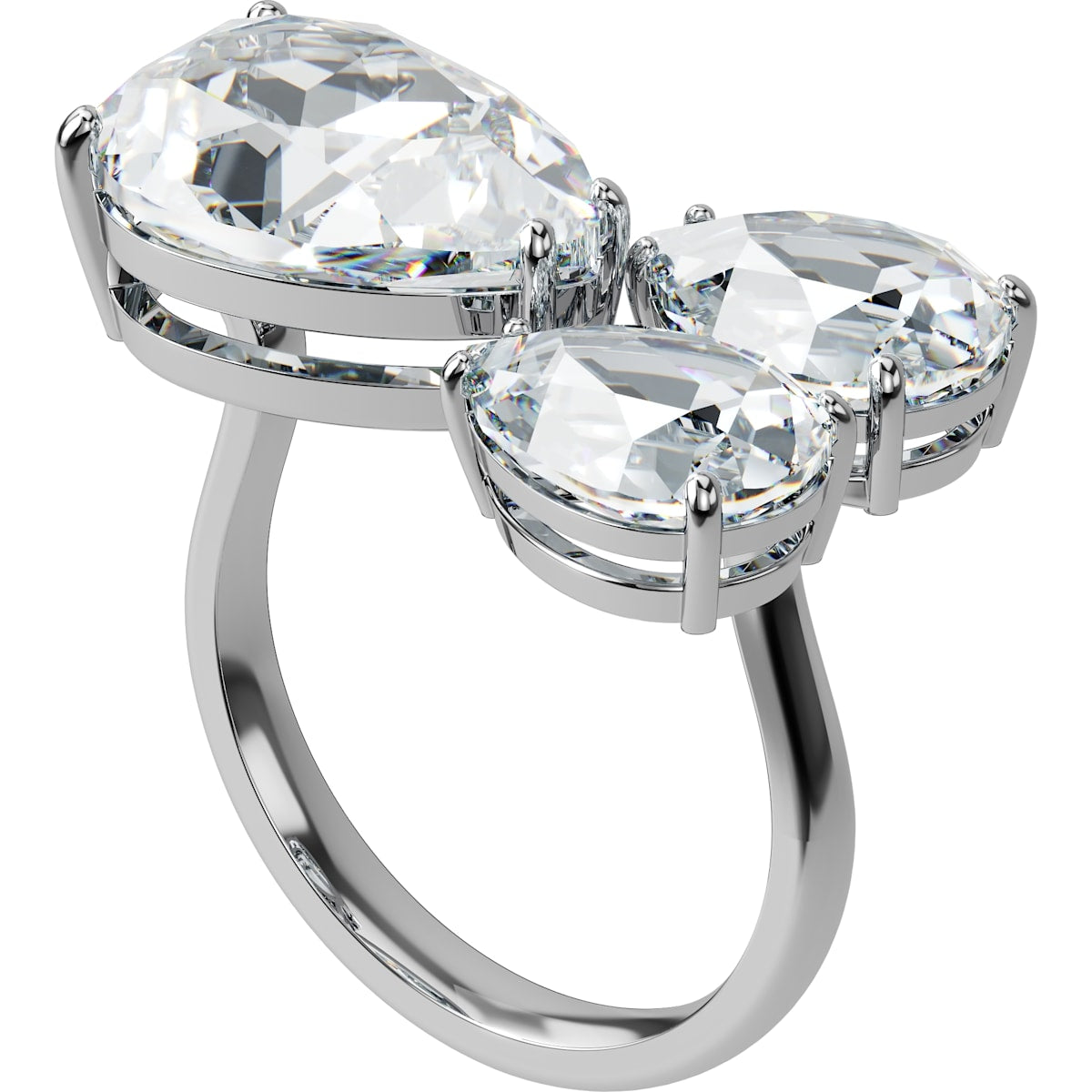 Swarovski - Millenia Cocktail Ring, Kristalle im Tropfenschliff, Weiß, Rhodiniert - CRYSTAL UNTERBERGER
