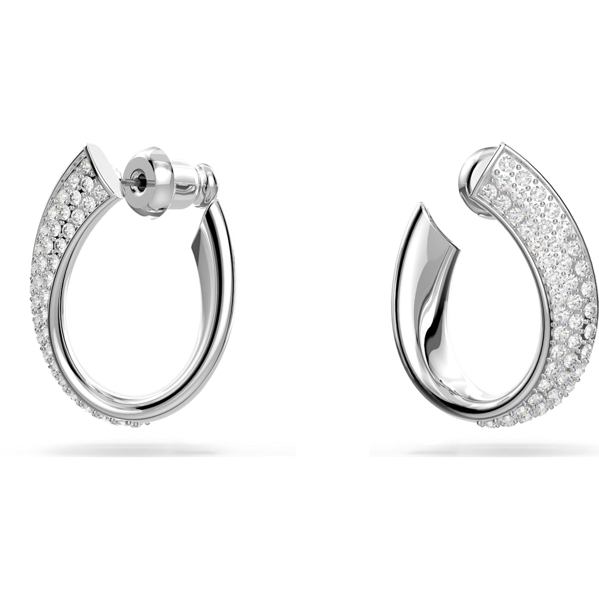 Swarovski - Exist Kreolen Klein, Weiß, Rhodiniert - CRYSTAL UNTERBERGER