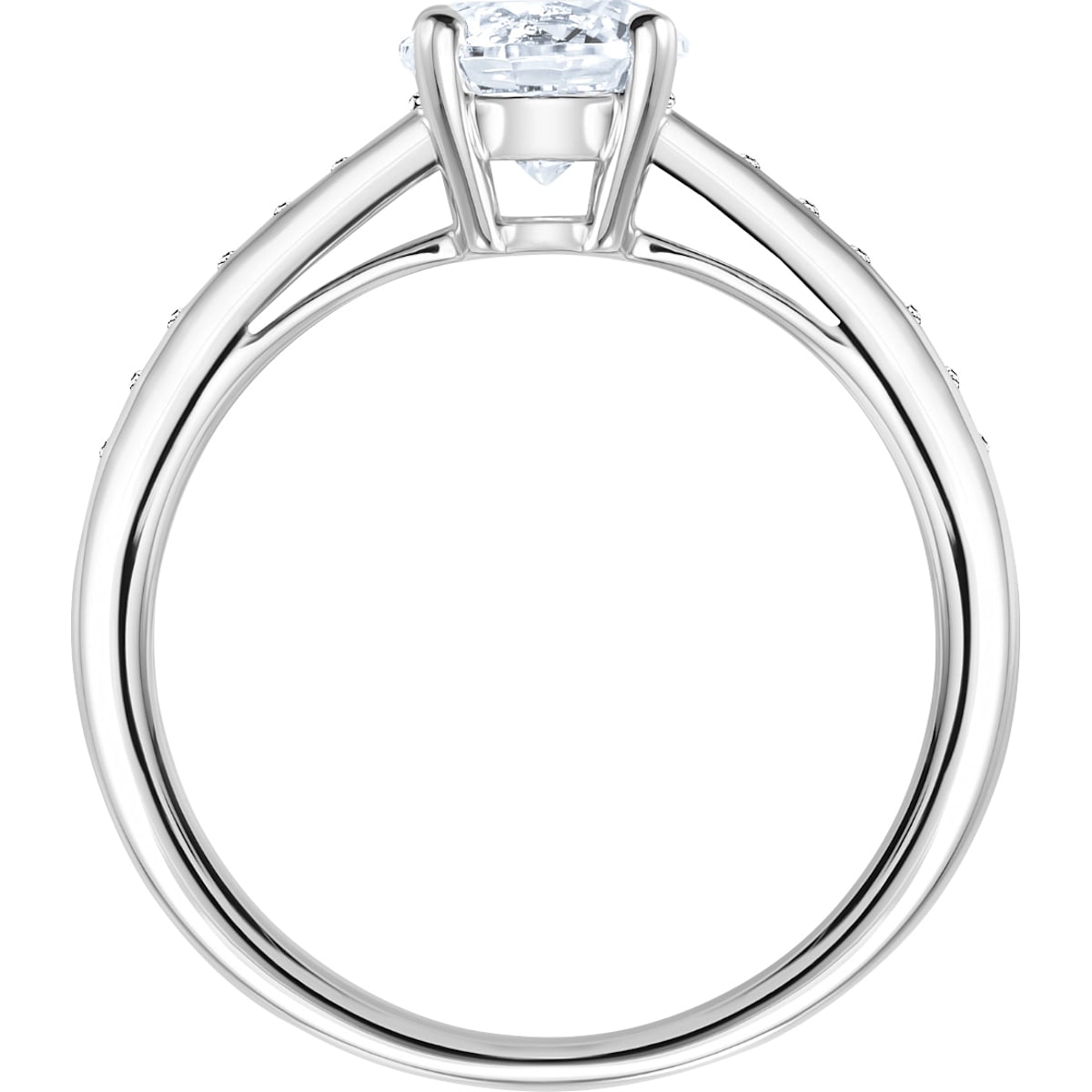 Swarovski - Attract Ring, Kristall im Rundschliff, Weiß, Rhodiniert - CRYSTAL UNTERBERGER