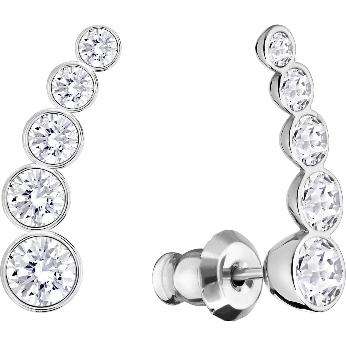 Swarovski - Harley Ohrringe, Weiss, Rhodiniert - CRYSTAL UNTERBERGER