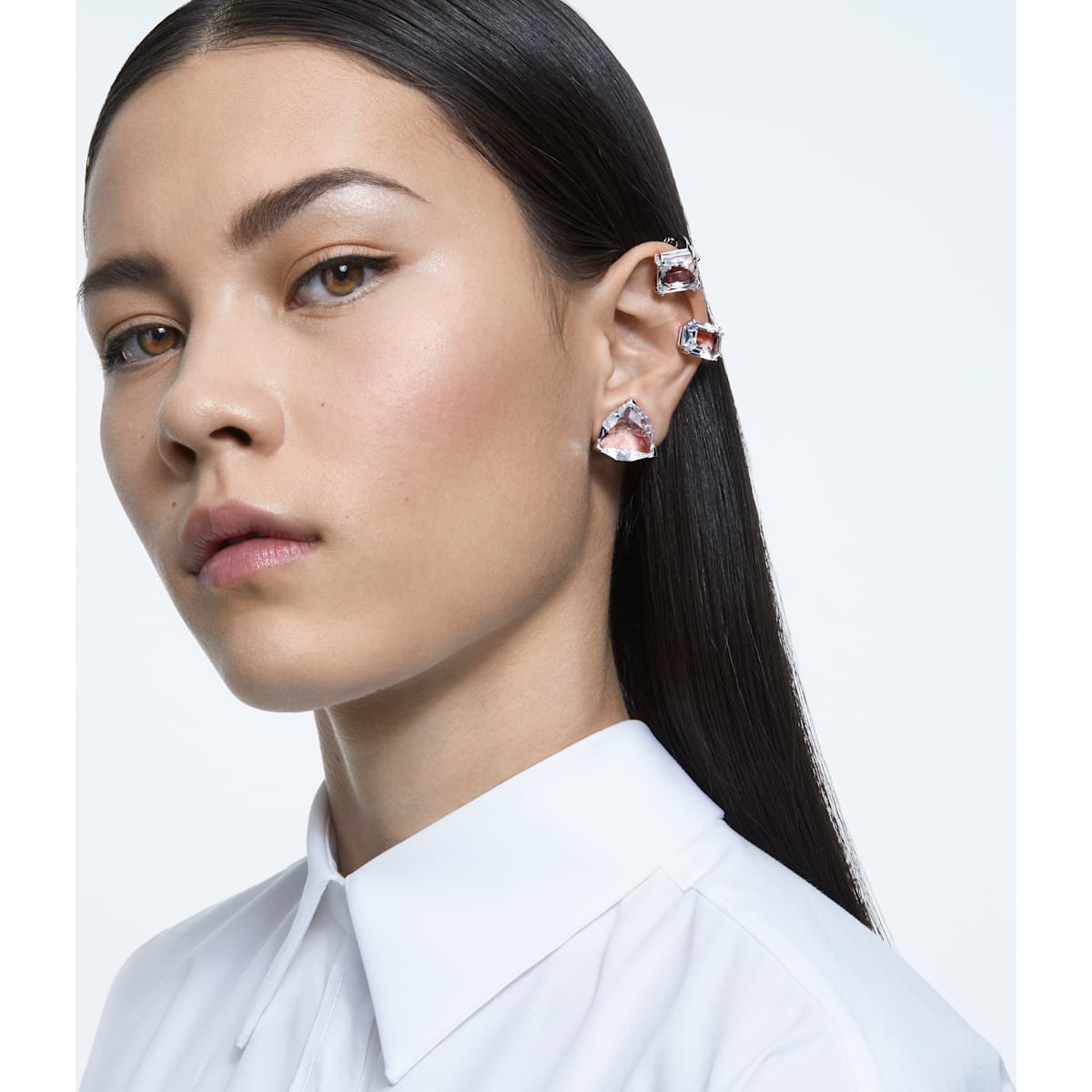 Swarovski - Millenia Ohrclip, Weiss, Rhodiniert - CRYSTAL UNTERBERGER