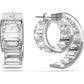 Swarovski - Matrix Kreolen, Kristalle im Baguette-Schliff, Weiß, Rhodiniert - CRYSTAL UNTERBERGER