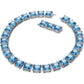 Swarovski - Millenia Halskette, Kristalle im Quadrat-Schliff, Blau, Rhodiniert - CRYSTAL UNTERBERGER