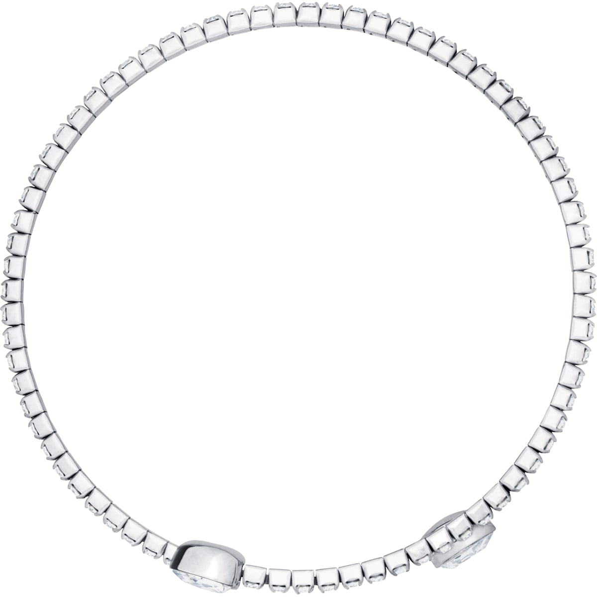 Swarovski - Twisty Armreif, Kristalle im Pear-Schliff, Weiss, Rhodiniert - CRYSTAL UNTERBERGER