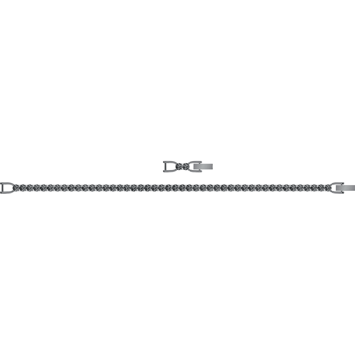 Swarovski - Tennis Deluxe Armband, Rund, Grau, Rutheniert - CRYSTAL UNTERBERGER