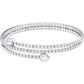 Swarovski - Twisty Armreif, Kristalle im Pear-Schliff, Weiss, Rhodiniert - CRYSTAL UNTERBERGER