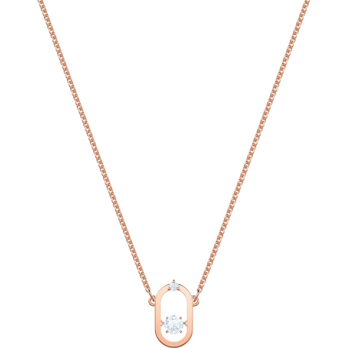 SS SPARKLING DC:NECKLACE OVAL CZWH/ROS
