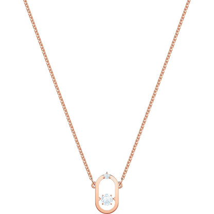 SS SPARKLING DC:NECKLACE OVAL CZWH/ROS