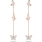 Swarovski - Lilia Drop-Ohrhänger Schmetterling, Lang, Weiß, Rhodiniert - CRYSTAL UNTERBERGER