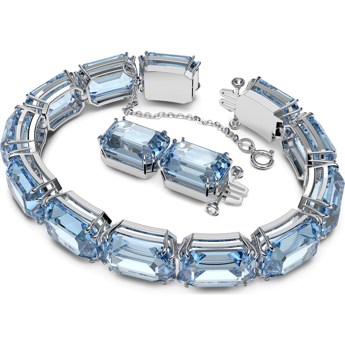 Swarovski - Millenia Armband, Kristalle mit Oktagon-Schliff, Blau, Rhodiniert - CRYSTAL UNTERBERGER