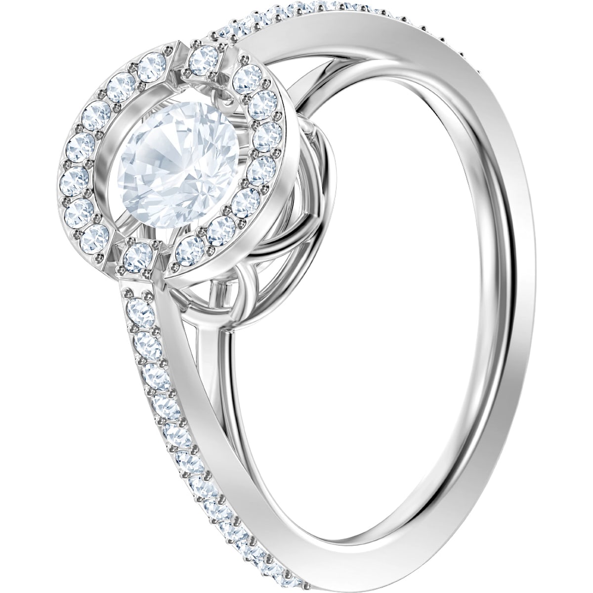 Swarovski - Swarovski Sparkling Dance Ring, Rund, Weiss, Rhodiniert - CRYSTAL UNTERBERGER