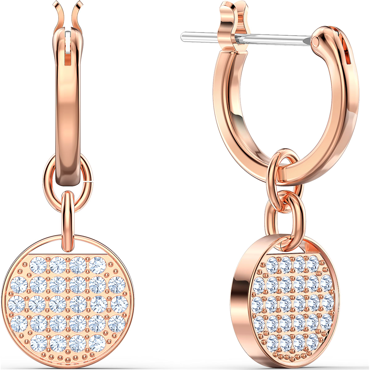 Swarovski - Ginger Creolen, Weiss, Rosegold-Legierungsschicht - CRYSTAL UNTERBERGER