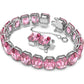 Swarovski - Millenia Armband, Kristalle mit Oktagon-Schliff, Rosa, Rhodiniert - CRYSTAL UNTERBERGER