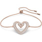 Swarovski - Una Armband, Herz, Klein, Weiß, Rhodiniert - CRYSTAL UNTERBERGER