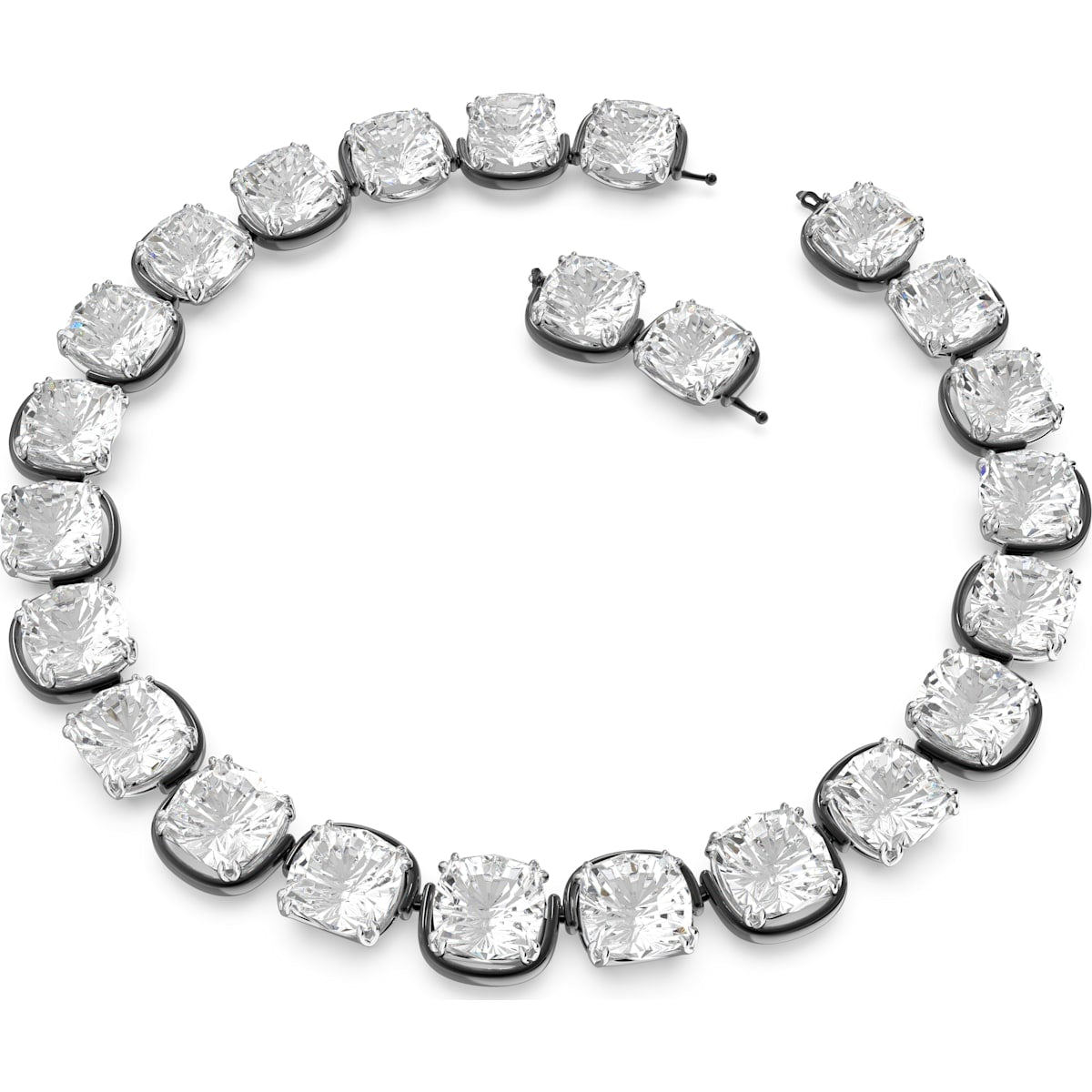 Swarovski - Harmonia Halsband, Kristalle im Kissenschliff, Weiss, Metallmix - CRYSTAL UNTERBERGER