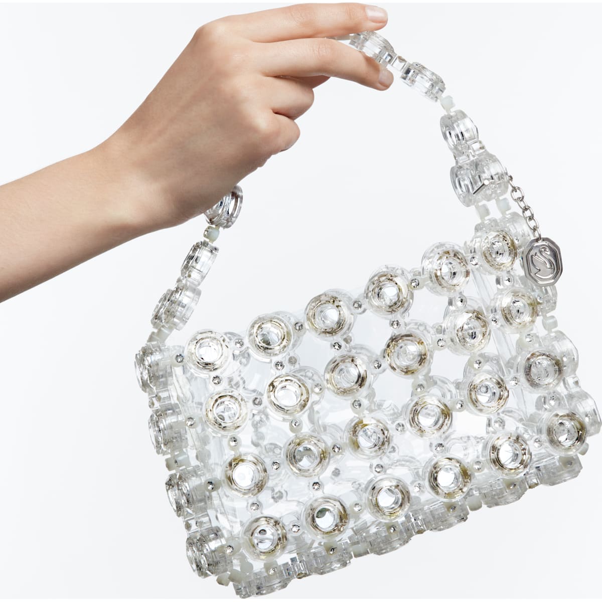 Swarovski - Tasche, Silberfarben, Rhodiniert - CRYSTAL UNTERBERGER