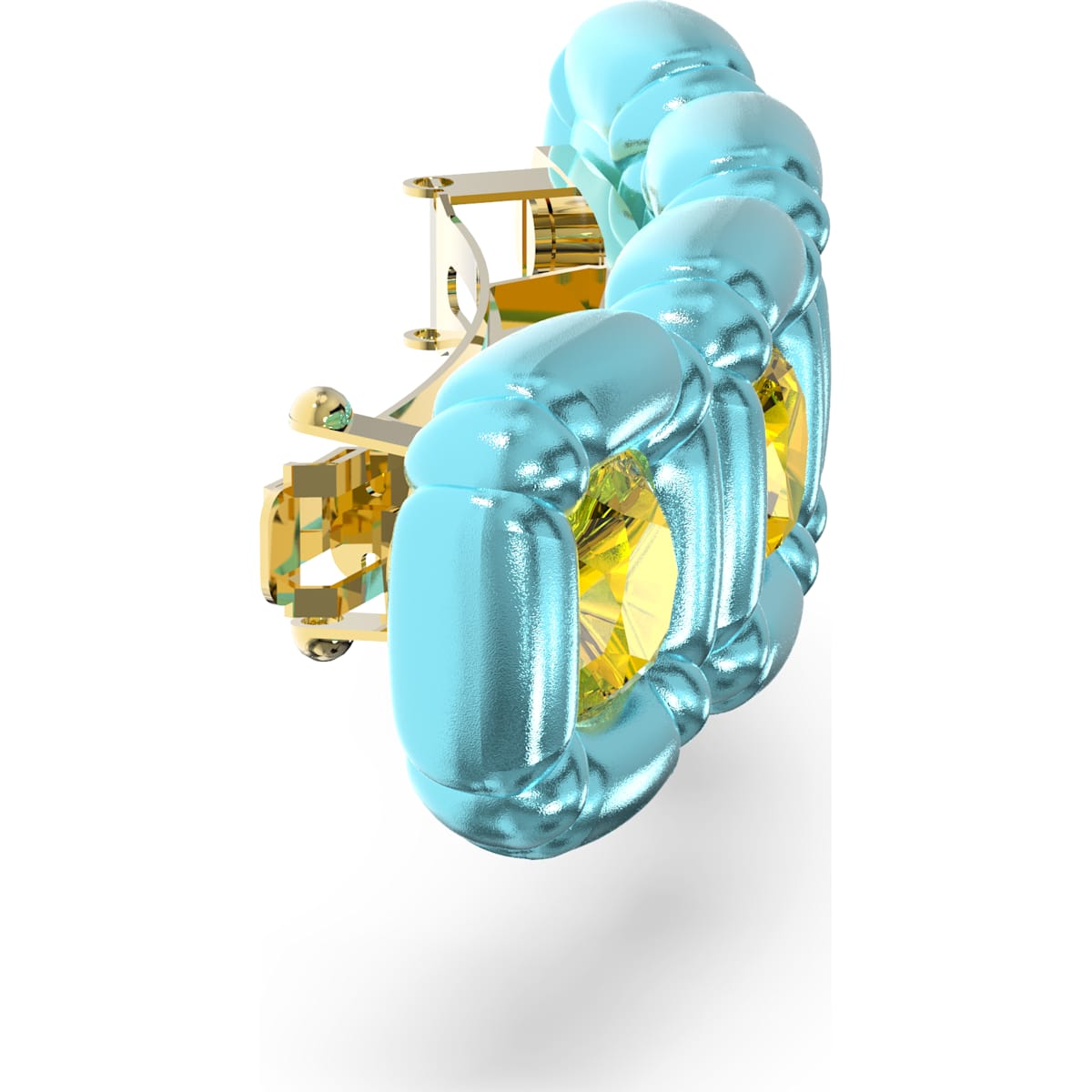 Swarovski - DLC002 Haarclip, Kristalle im Kissenschliff, Blau, Goldlegierungsschicht - CRYSTAL UNTERBERGER