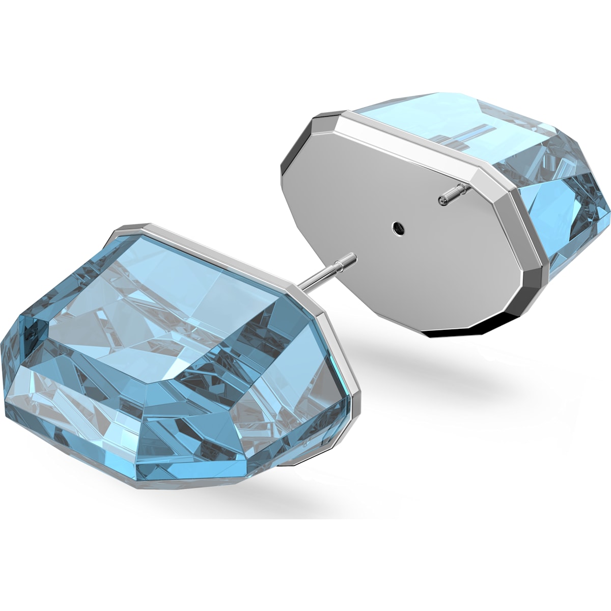 Swarovski - Lucent Ohrstecker, Einzel, Blau, Rhodiniert - CRYSTAL UNTERBERGER