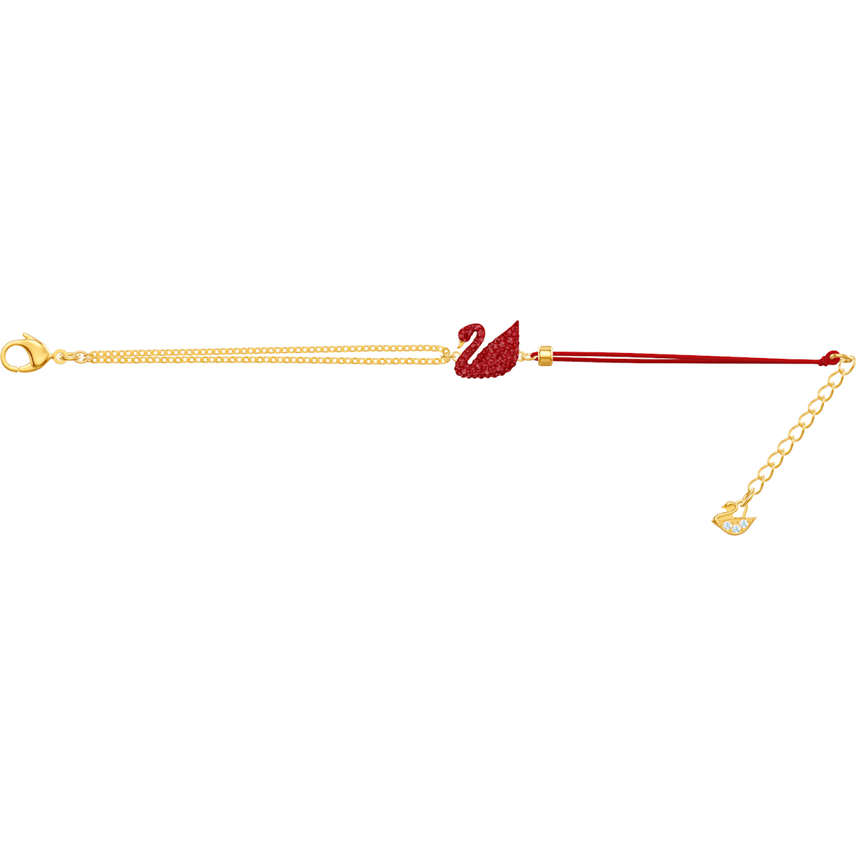 Swarovski - Swarovski Iconic Swan Armband, Schwan, Rot, Goldlegierungsschicht - CRYSTAL UNTERBERGER