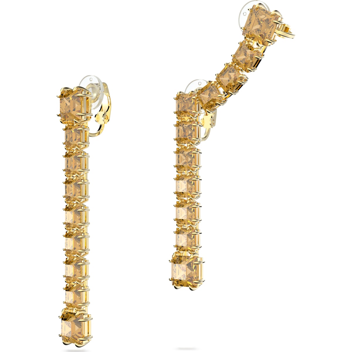 Swarovski - Millenia Ohrclips, Asymmetrisch, Gelb, Goldlegierungsschicht - CRYSTAL UNTERBERGER