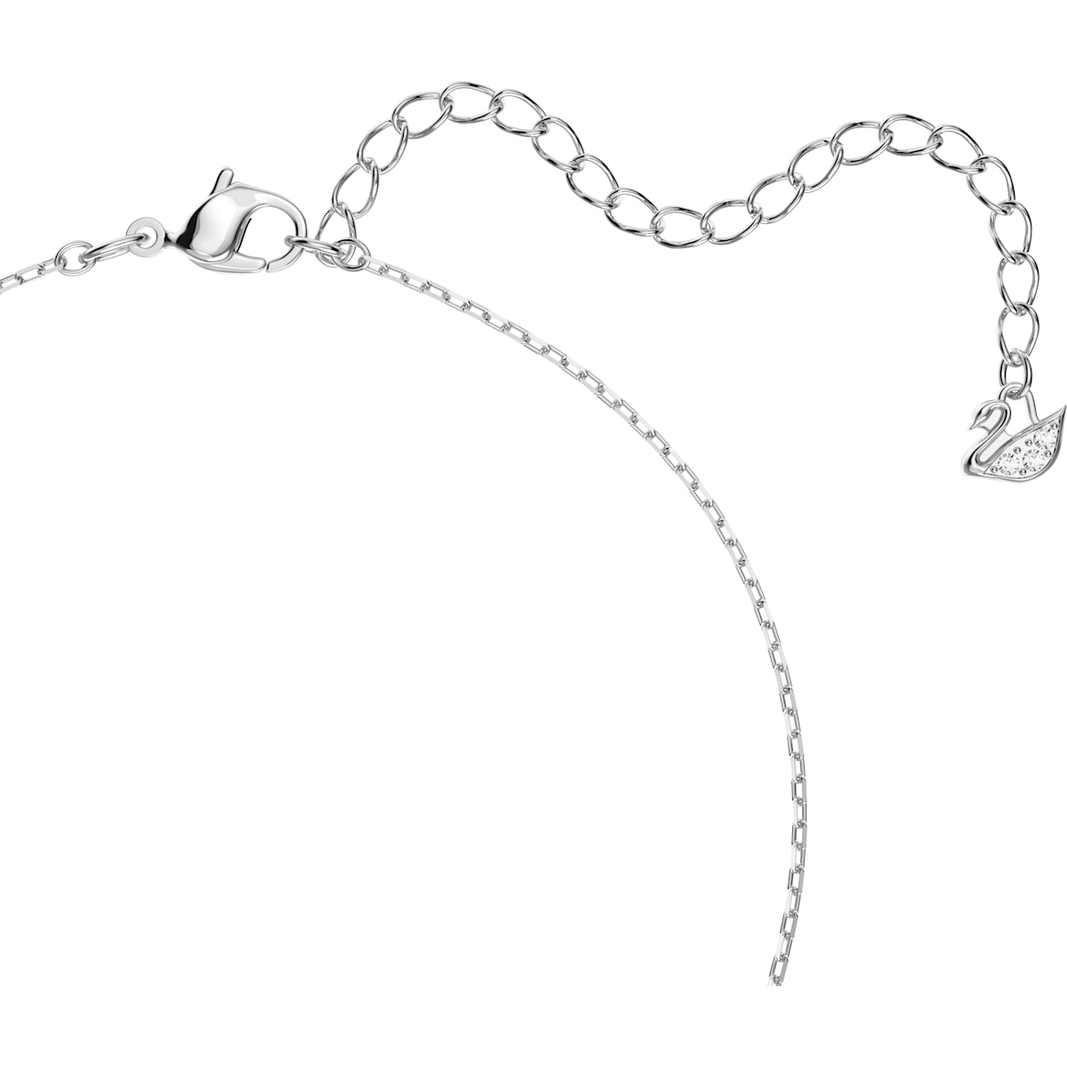 Swarovski - Dazzling Swan Y-Halskette, Schwan, Blau, Rhodiniert - CRYSTAL UNTERBERGER