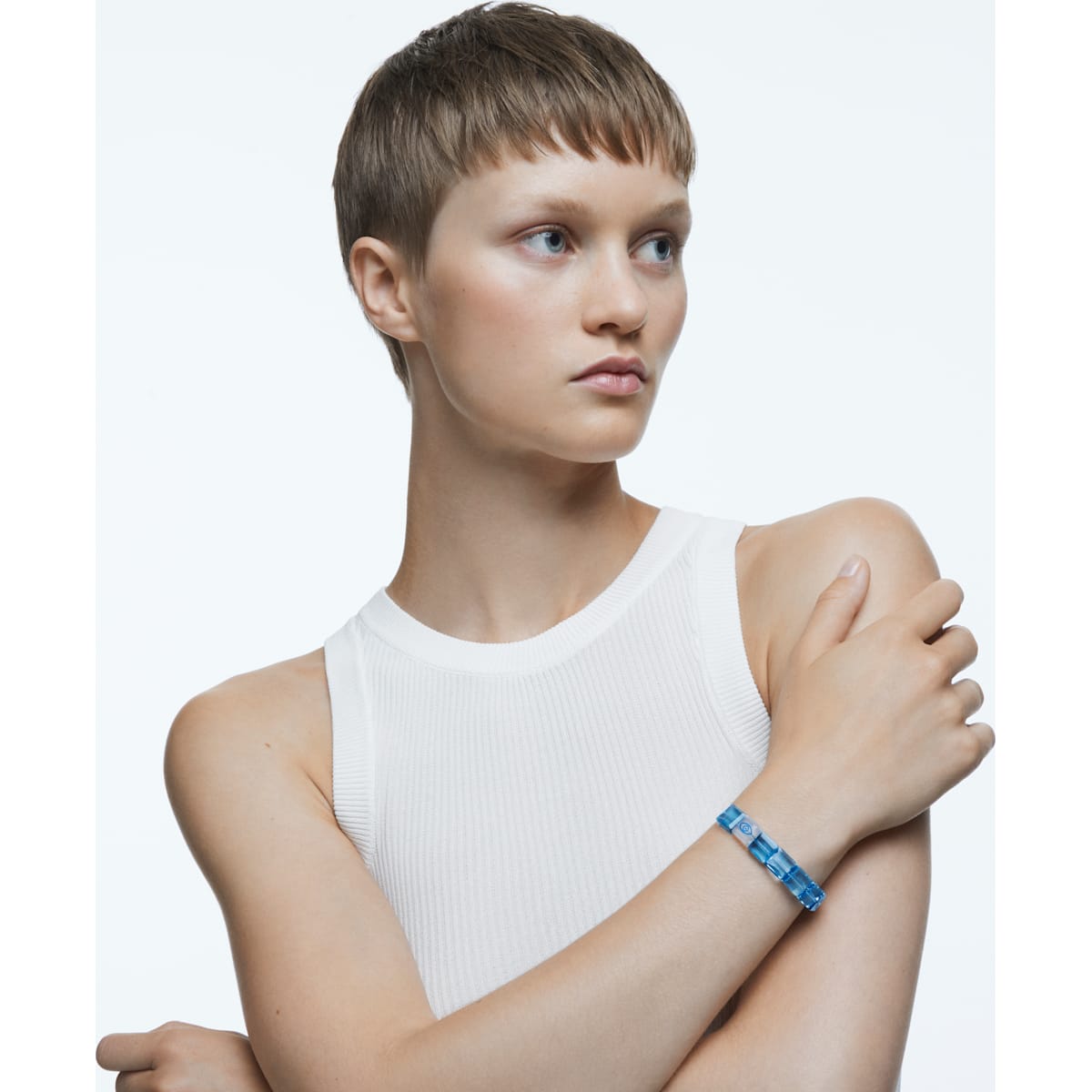 Swarovski - Letra Armband, Böser Blick, Blau, Rhodiniert - CRYSTAL UNTERBERGER