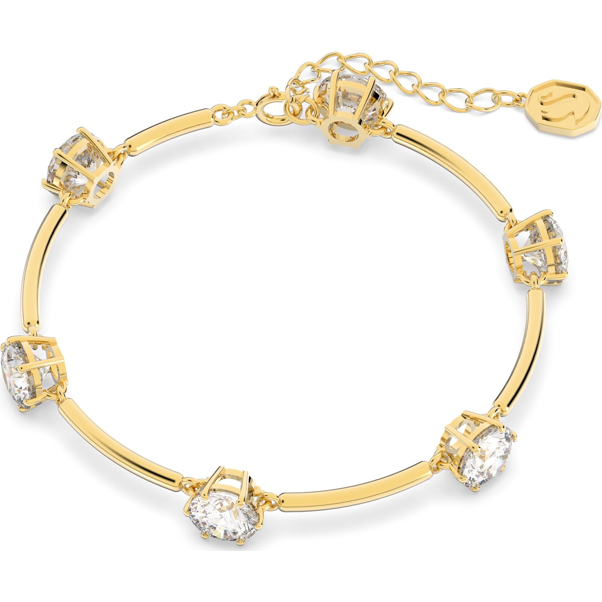 Swarovski - Constella Armband Rundschliff, Weiß, Glänzende Goldton-Beschichtung - CRYSTAL UNTERBERGER