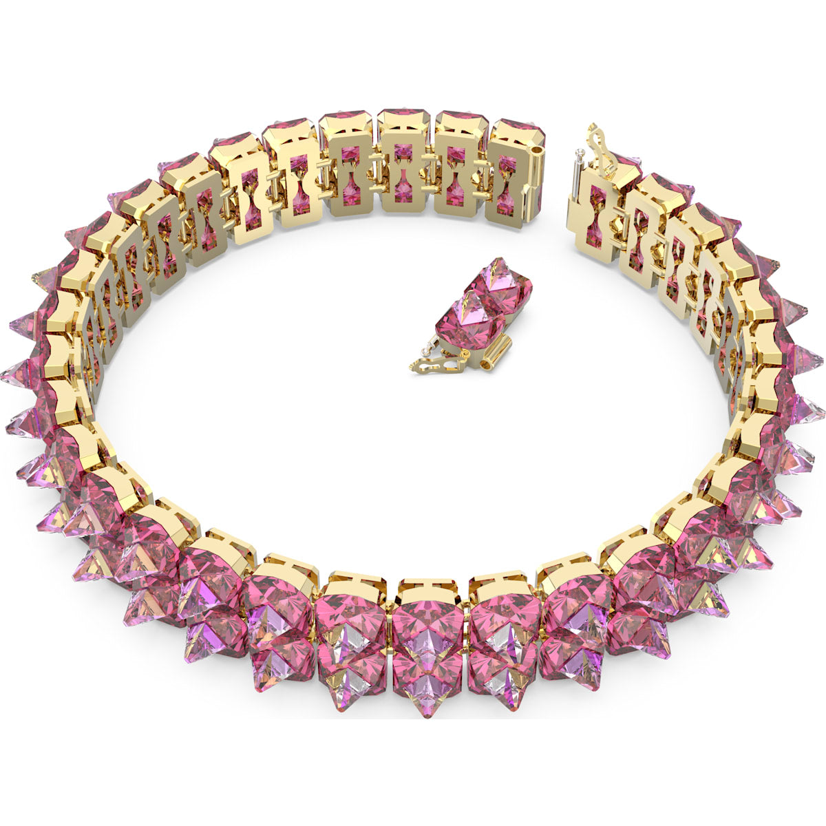 Swarovski - Chroma Halsband, Spike-Kristalle, Rosa, Goldlegierungsschicht - CRYSTAL UNTERBERGER