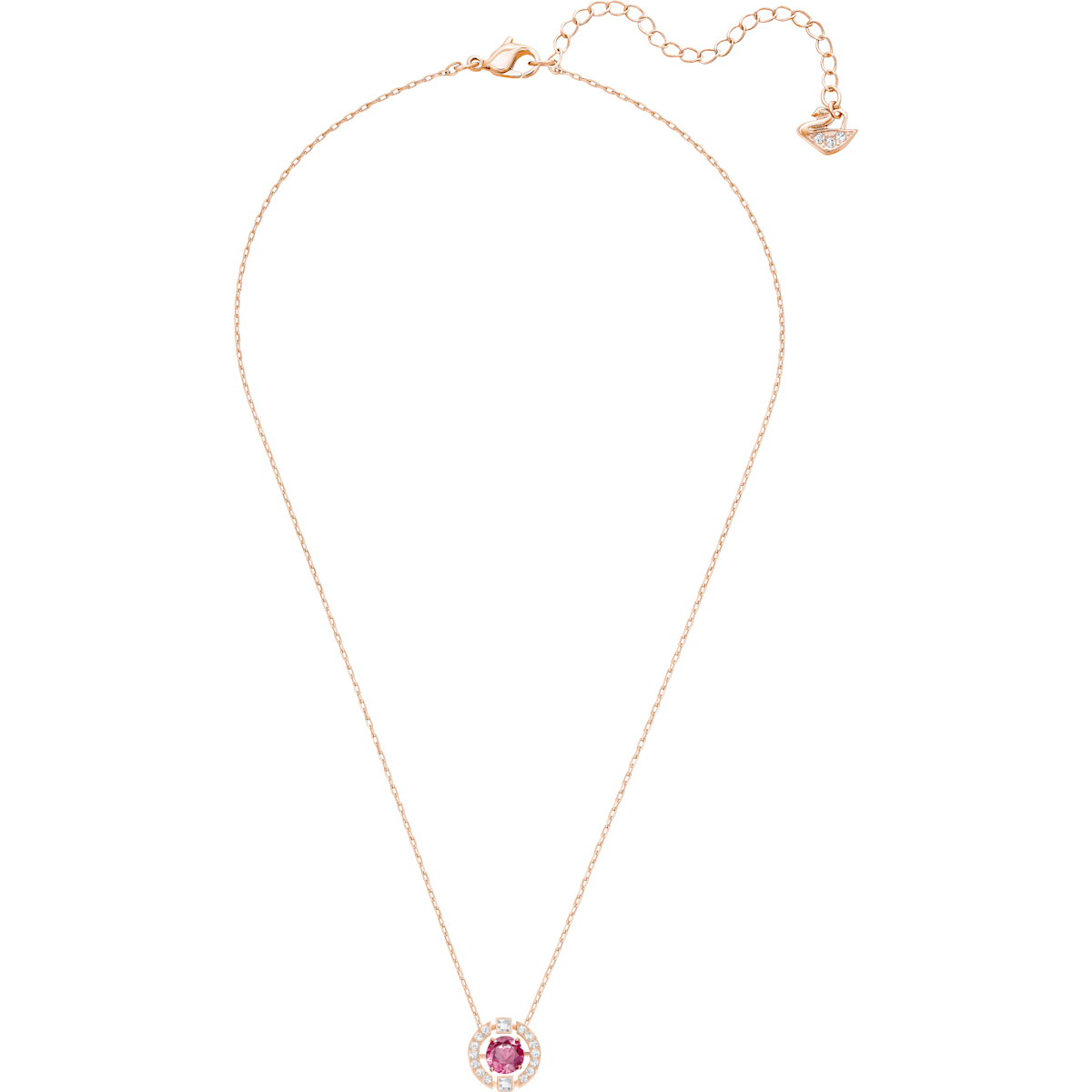 Swarovski - Swarovski Sparkling Dance Halskette, Rund, Rot, Rosegold-Legierungsschicht - CRYSTAL UNTERBERGER
