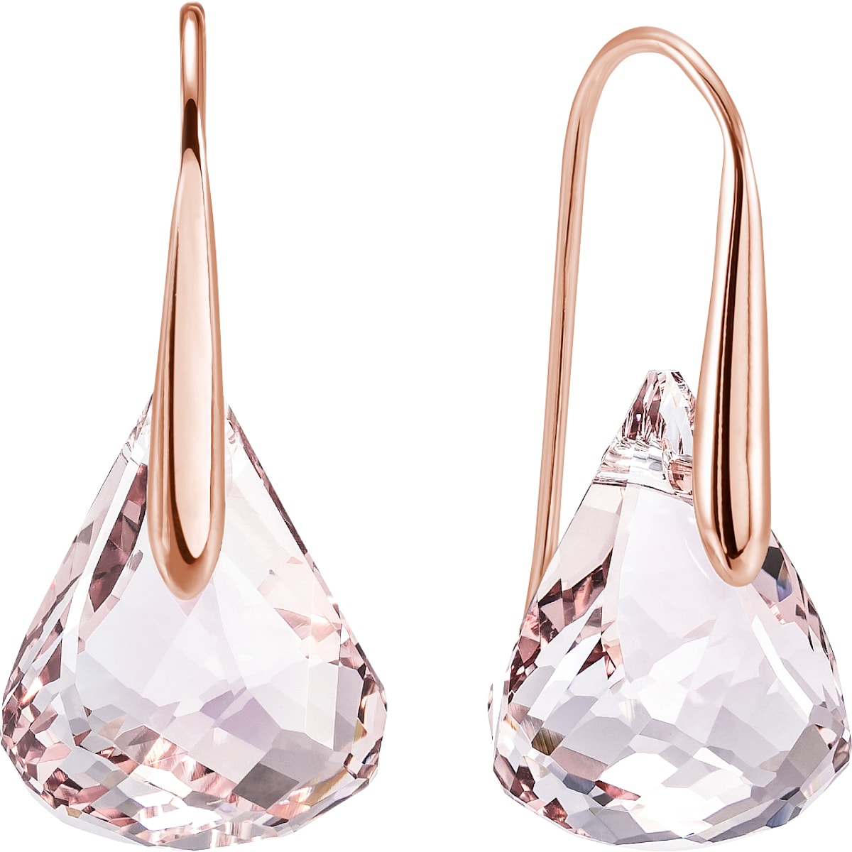 Swarovski - Lunar Ohrringe, Rosa, Rosegold-Legierungsschicht - CRYSTAL UNTERBERGER
