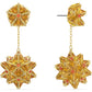 Swarovski - Curiosa Drop-Ohrhänger, Geometrischer Swarovski Zirkonia, Orange, Goldlegierungsschicht - CRYSTAL UNTERBERGER
