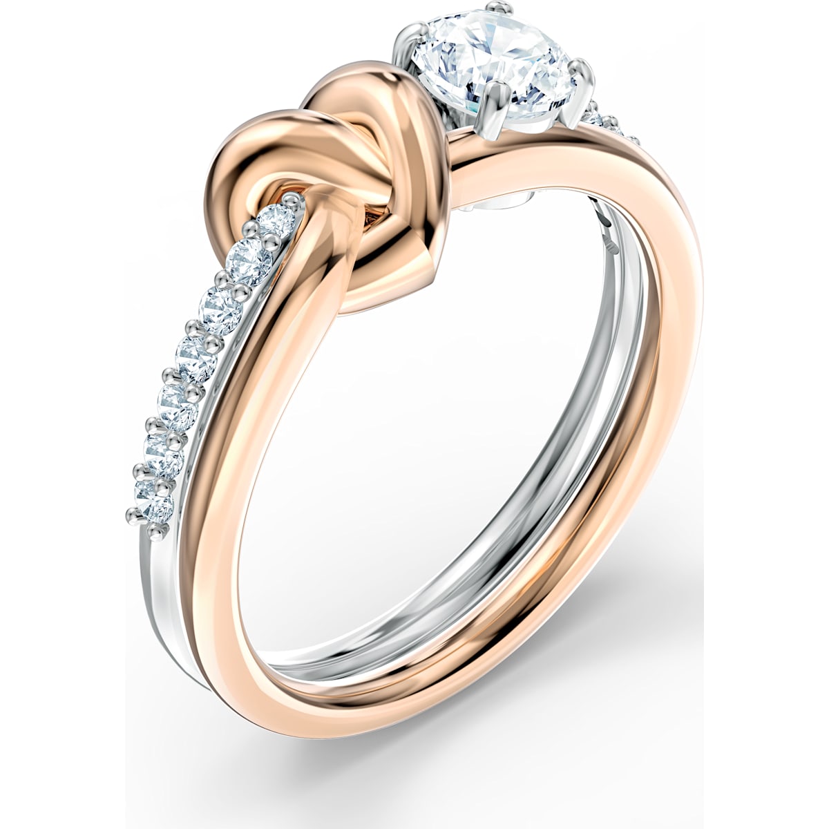 Swarovski - Lifelong Heart Ring, Herz, Weiss, Metallmix - CRYSTAL UNTERBERGER