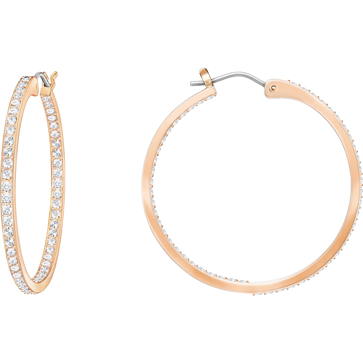Swarovski - Sommerset Hoop Ohrringe, Weiss, Rosegold-Legierungsschicht - CRYSTAL UNTERBERGER