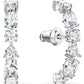 Swarovski - Tennis Deluxe Ohrspangen, Kristalle in einem Mix aus Schliffen, Rhodiniert - CRYSTAL UNTERBERGER