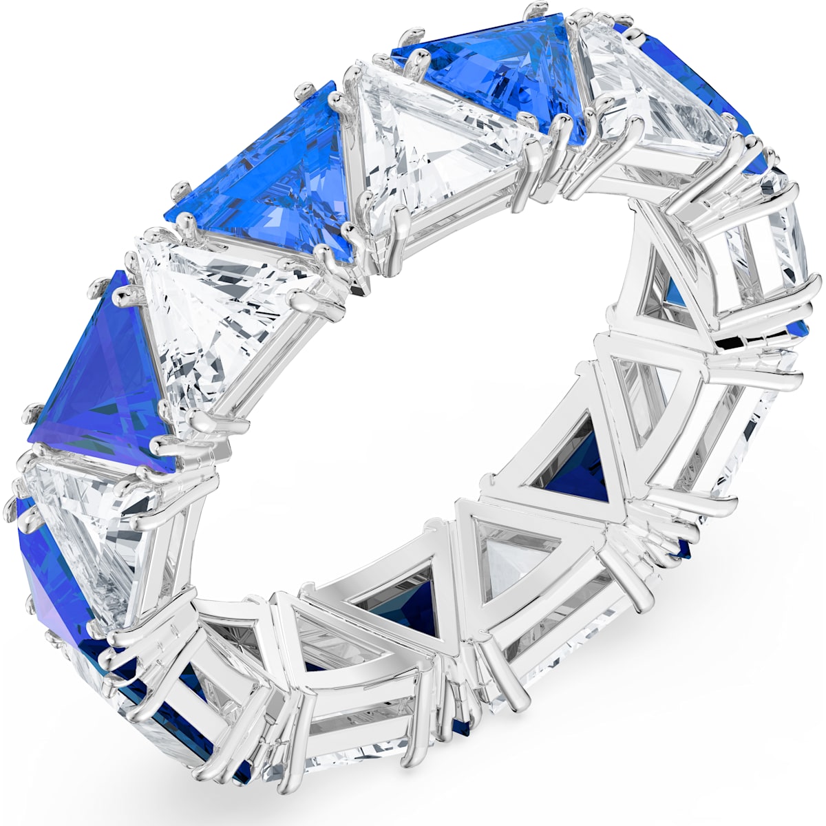 Swarovski - Millenia Cocktail Ring, Kristalle im Trilliant-Schliff, Blau, Rhodiniert - CRYSTAL UNTERBERGER
