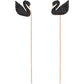 Swarovski - Swarovski Iconic Swan Ohrringe, Schwan, Schwarz, Rosegold-Legierungsschicht - CRYSTAL UNTERBERGER